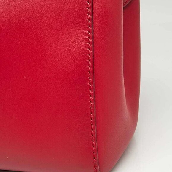 Fendi Red Smooth Calfskin Leather Dotcom Satchel Bag - Picture 7 of 12